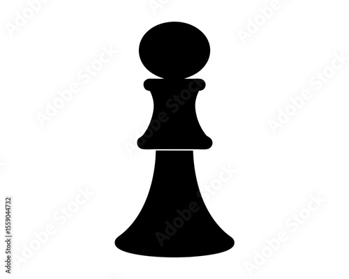 Isolated Black Chess Queen Piece on White Background for Board Games