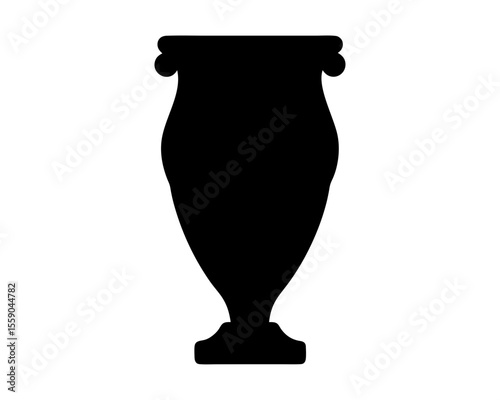 Silhouette of an Antique Urn or Vase with a Classic Design