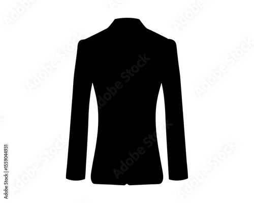 Rear view of a black silhouette of a classic business suit jacket