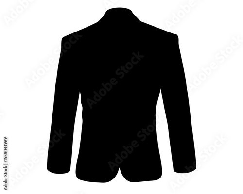 Silhouette of a classic suit jacket isolated against a white background
