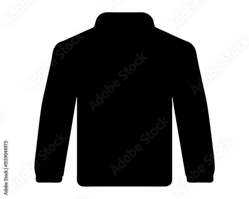 Black long sleeve shirt silhouette with a high collar for athletic apparel