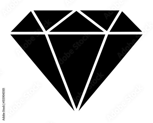 Simple black and white image of a diamond illustration or icon design