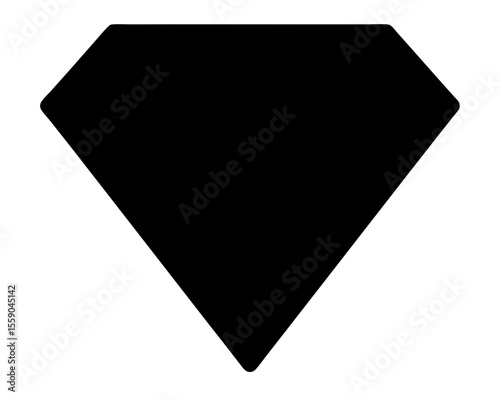 Simple black diamond illustration on white background, isolated and centrally located