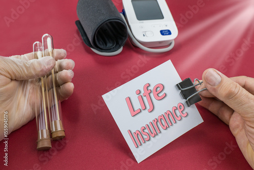 Life insurance. Text on a red background