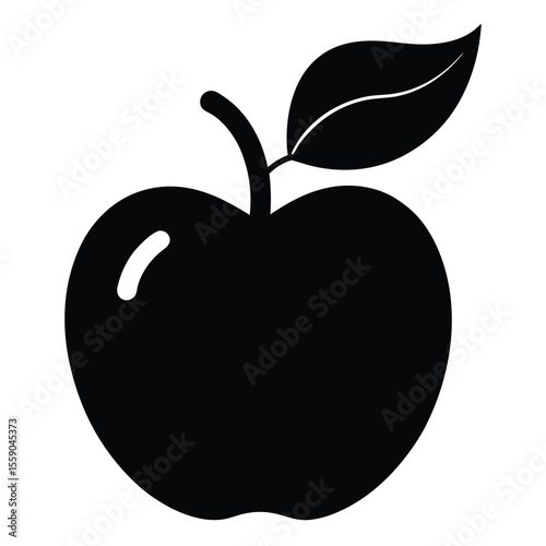 Crisp Red Apple Icon A Simple, Clean Vector Illustration of a Delicious Fruit