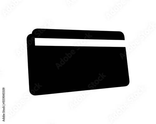 Simplified icon of a credit card or debit card in black and white