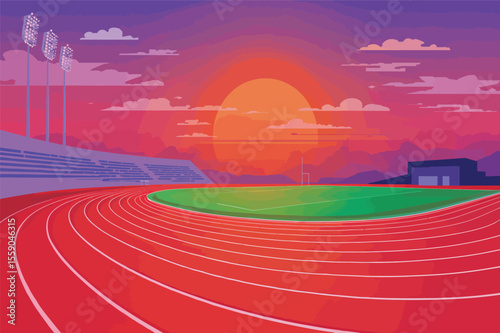 Sunset stadium running track and field competition