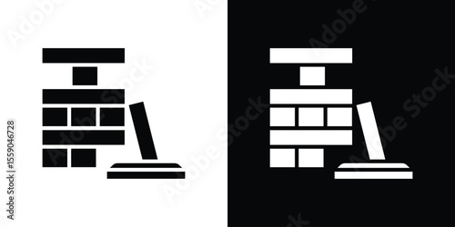 Wooden block icon vector design element vector eps 10