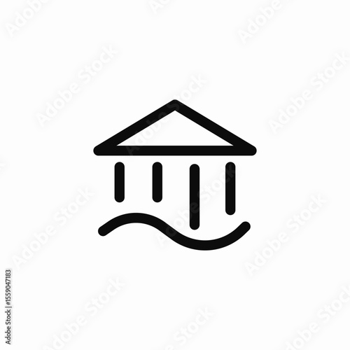 classic bank icon sign vector