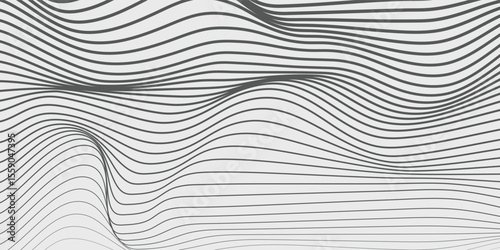Abstract vector background with black wavy lines modern sport background