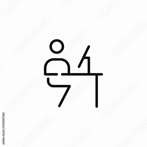 desktop office setup icon sign vector