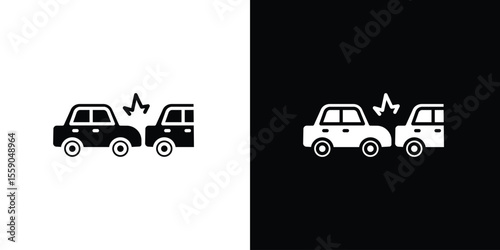 Rear end collision icon vector design element vector eps 10