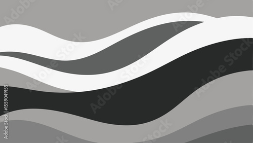 Abstract graphic of gray and white wavy layers for modern design projects