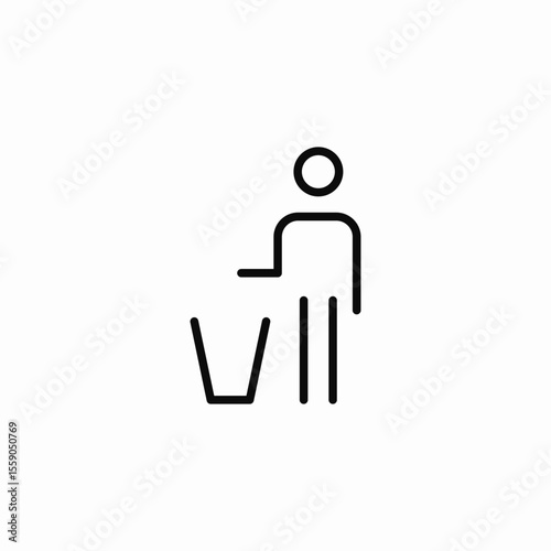 throw waste bin icon sign vector
