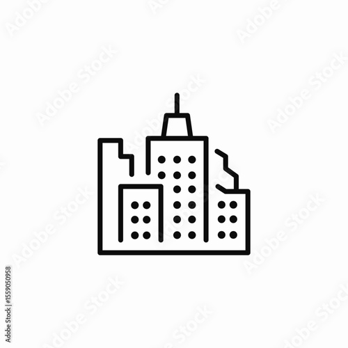 town building icon sign vector