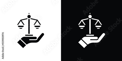 Justice scales in Hand icon vector design element vector eps 10
