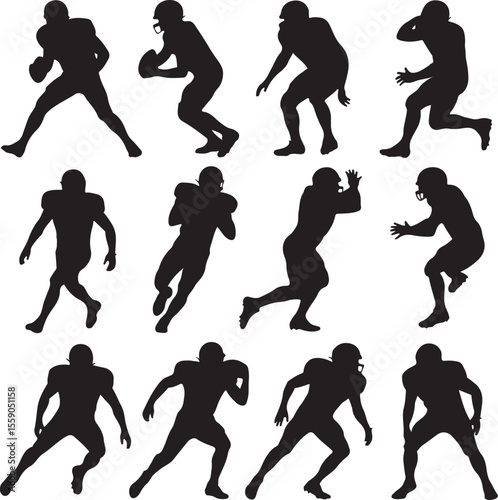 American Football Player Silhouette Bundle – SVG PNG for Cricut

Football Action Silhouettes – Tackle, Throw, Catch Vector Set

Helmet & Touchdown Silhouettes – Sports Clipart for DIY Projects

Americ
