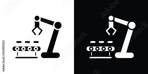 Industrial robot icon vector design element vector eps 10