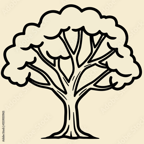 World Nature Conservation Day illustrated with simple drawing of deciduous tree, emphasizing environmental awareness. Celebratory drawing promotes World Nature Conservation Day,