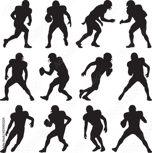 American Football Player Silhouette Bundle – SVG PNG for Cricut

Football Action Silhouettes – Tackle, Throw, Catch Vector Set

Helmet & Touchdown Silhouettes – Sports Clipart for DIY Projects

Americ