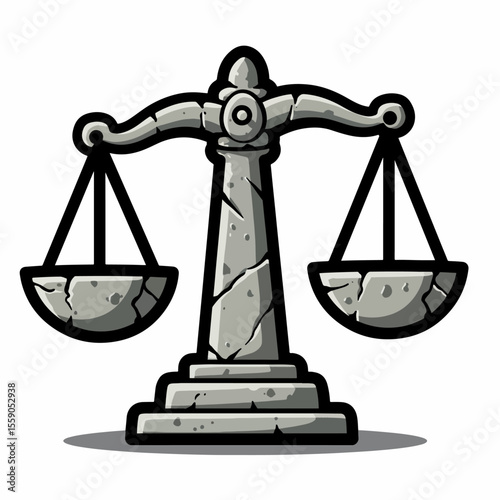 Stone balance scale as image fx featuring 2025 06 26T030247, showcasing scales with aged stone effect. Stone balance scale features vintage charm and symbolizes fairness,