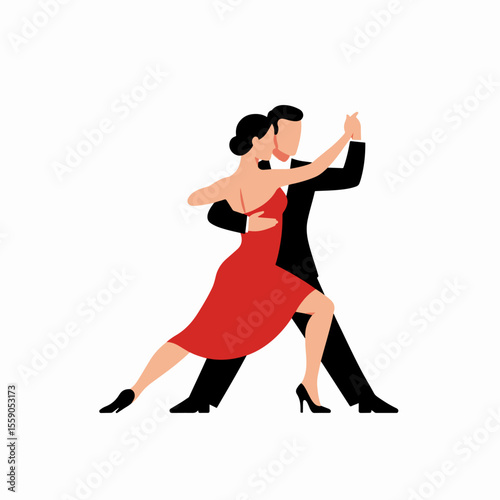 Independence Day in Argentina celebration with couple dancing traditional tango. Independence Day in Argentina includes passionate tango dance and festive atmosphere.