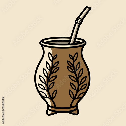 Independence Day in Argentina celebrated with traditional mate gourd. Traditional mate drink in Argentina is a symbol of Independence Day in Argentina, enjoyed during the national holiday.