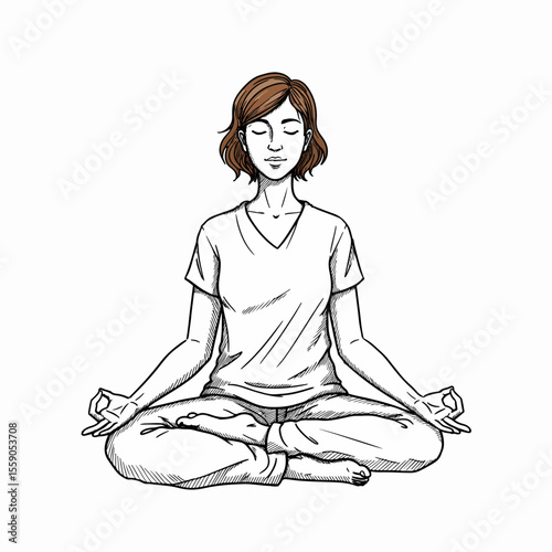 Celebrating International Self-Care Day with a peaceful meditation pose. This International Self-Care Day features an illustration of woman in lotus position,