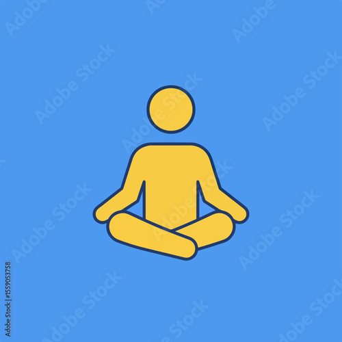 Celebrating International Self-Care Day with relaxed meditating figure in lotus position. This International Self-Care Day scene promotes mental well-being through yoga pose and mindfulness.