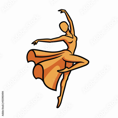 National Day of Belgium stylized illustration of dancing woman in elegant dress. Celebration of National Day of Belgium requires remembering traditions.