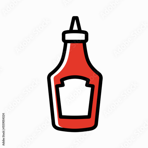 Celebrate National Hot Dog Day with illustration of ketchup bottle. National Hot Dog Day design with red condiment bottle, perfect for summer grilling and picnics.