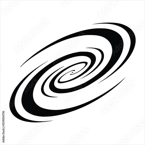 An enigmatic black spiral draws you into its depths a visual vortex of focus and wonder on white