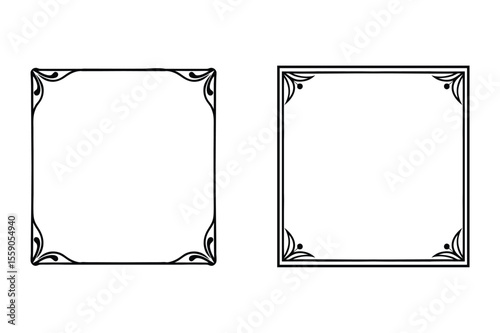 retro vintage ornamental frame and border vector set