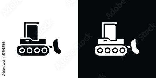 Bulldozer icon vector design element vector eps 10