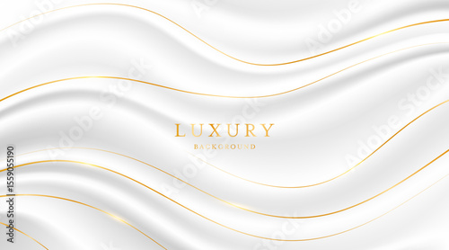 White background with elegant golden lines, use for template or cover. Elegant premium white background. vector illustration	