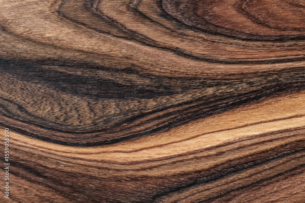 Fototapeta premium Elegant black walnut grain pattern highlighting deep tones and organic charm for high-end decor and craftsmanship in woodworking projects