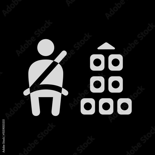 Driver with Five Passengers Icon