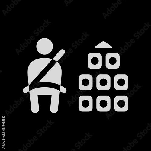 Driver with Six Passengers Icon