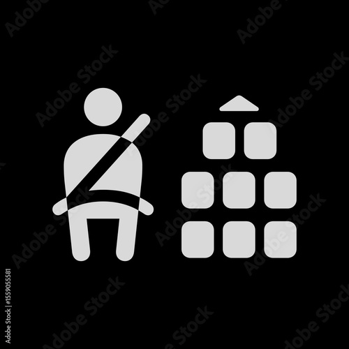 Driver with Six Passengers Filled Icon