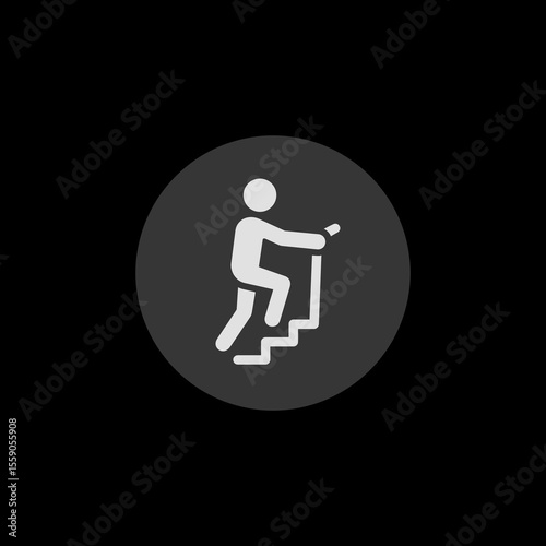 Stair Stepper Icon (Circle
