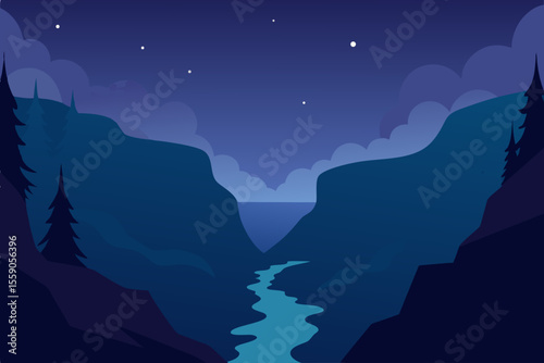 A heart-filled world map nestled within a serene mountain landscape under a vast, blue morning sky