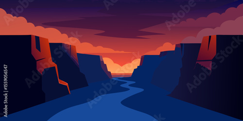 Sunset and sunrise illuminate the vast mountain landscape, painting the sky with fiery orange and red hues over canyons and valleys