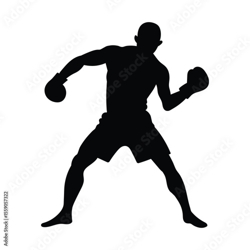 Silhouette of a boxer