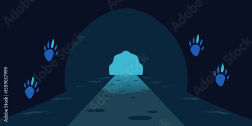A haunting vector illustration of a girl's silhouette in a dark church, a woman by a moonlit house at night, and another in a bright room