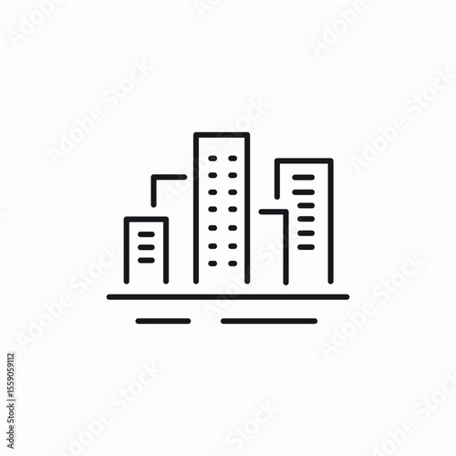 buildings town icon sign vector
