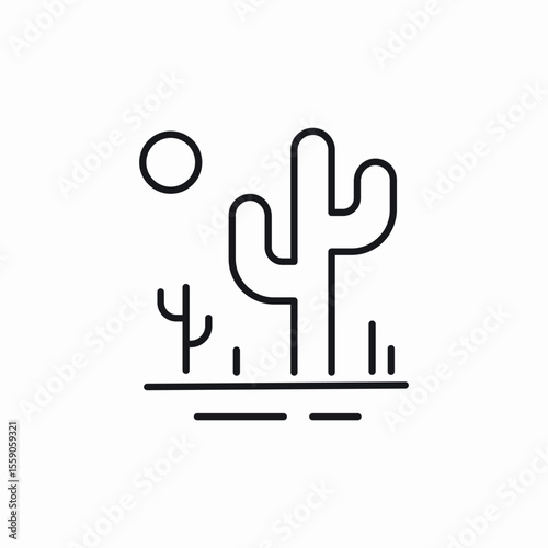 cactus desert icon sign vector