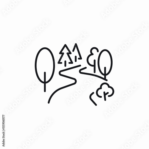 forest route icon sign vector