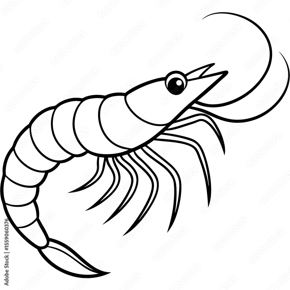 Obraz premium Shrimp Silhouette Design