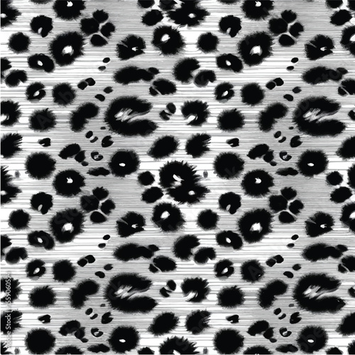 A seamless black and white leopard print pattern perfect for wild animal skin texture designs