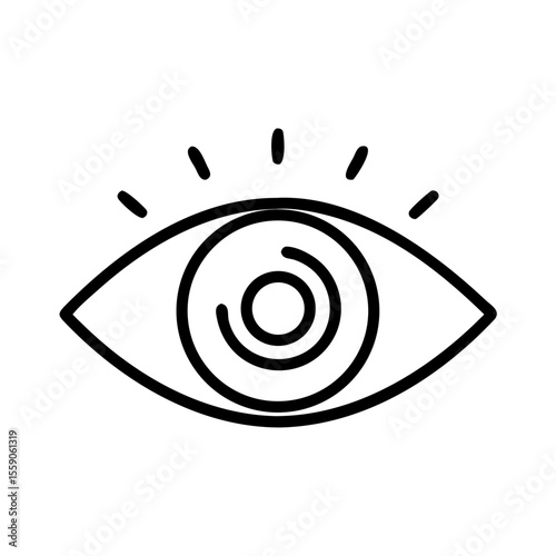 Eye icon in black outline style on white background